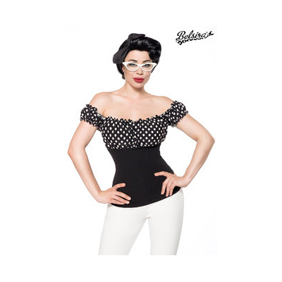 BELSIRA Jersey-Top black/white/dots