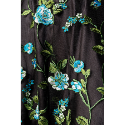BELSIRA Belsira Premium Vintage Blumenkleid schwarz/blau