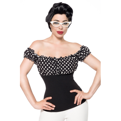 BELSIRA Jersey-Top black/white/dots